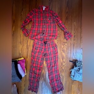 Victoria’s secret red flannel pajama set women’s size small
